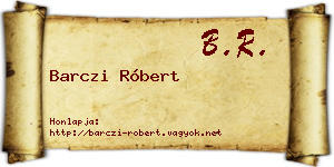 Barczi Róbert névjegykártya